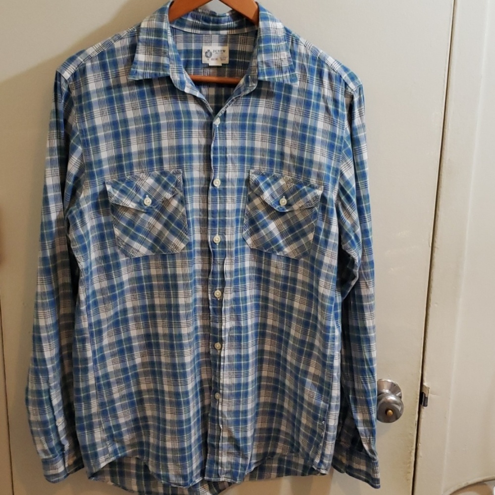Mens J Crew long sleeve button down shirt